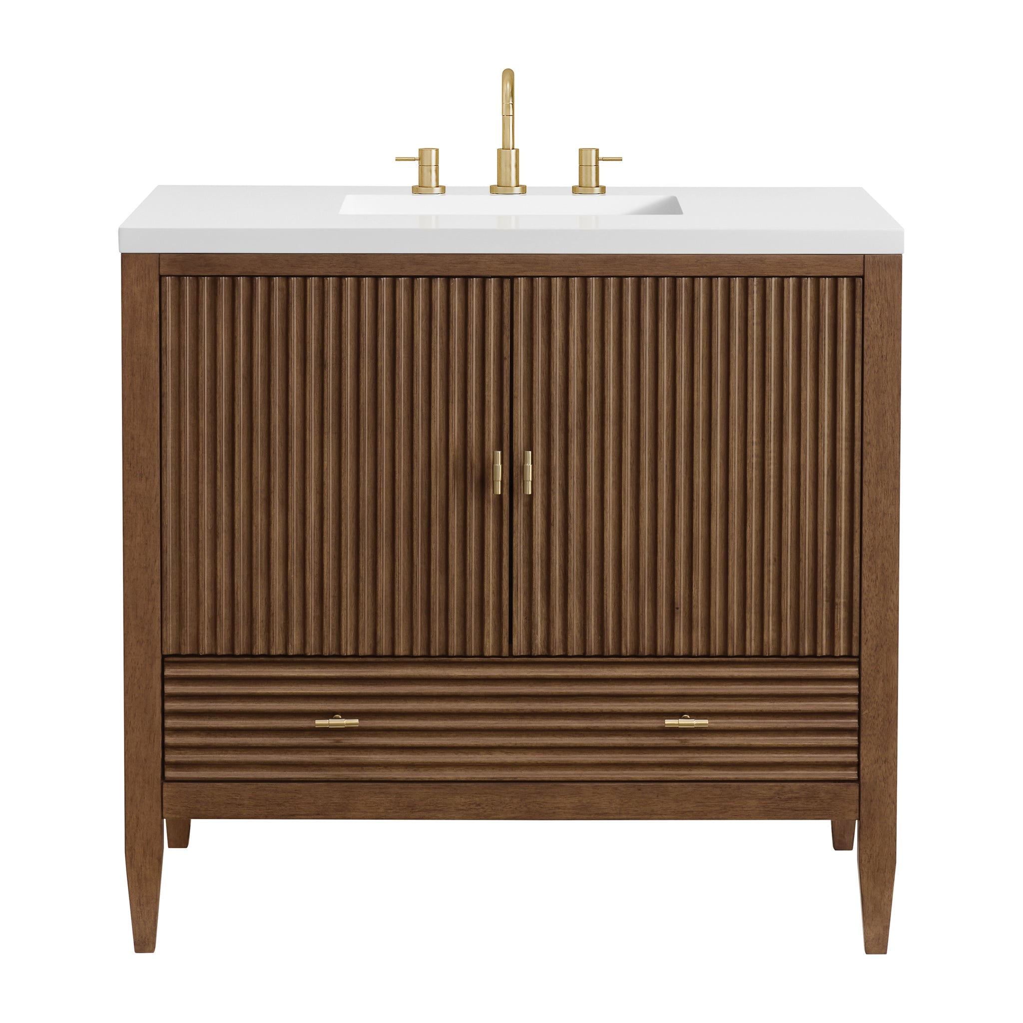 James Martin Myrrin 36" Single Bathroom Vanity, Mid-Century Walnut, view 14