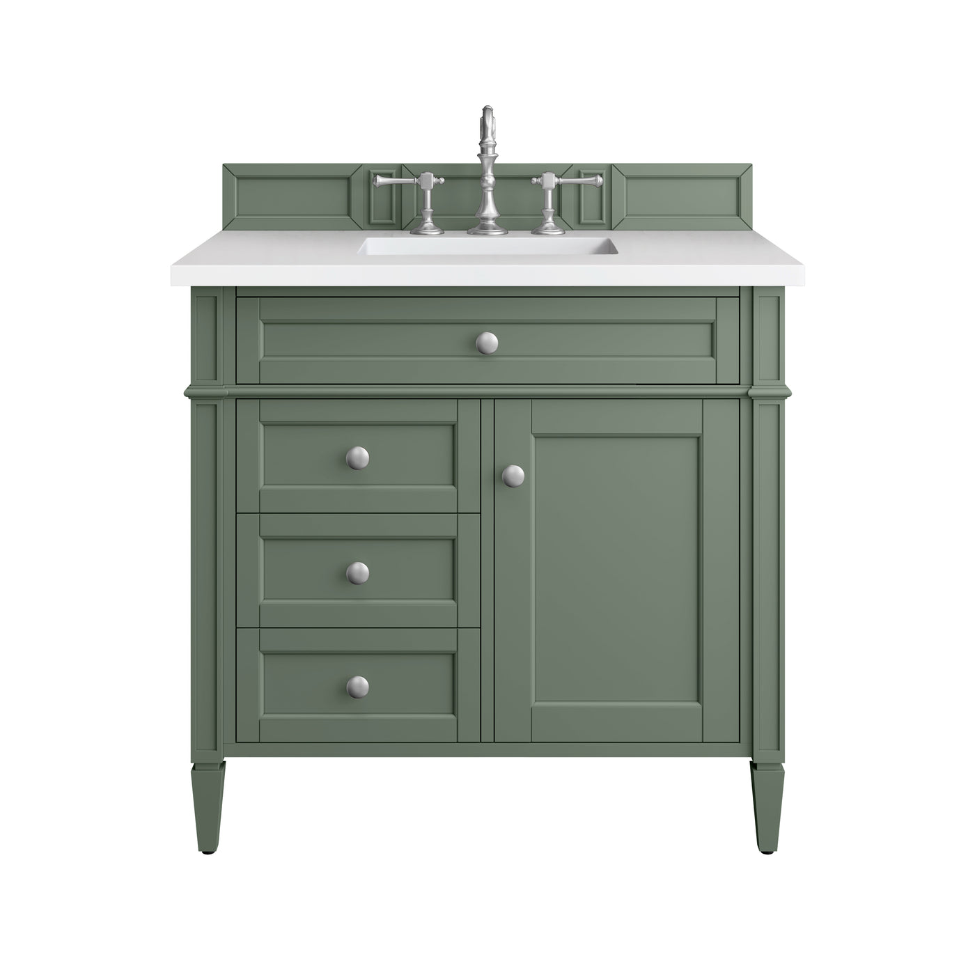 James Martin Brittany 36" Single Bathroom Vanity, Smokey Celadon, view 14