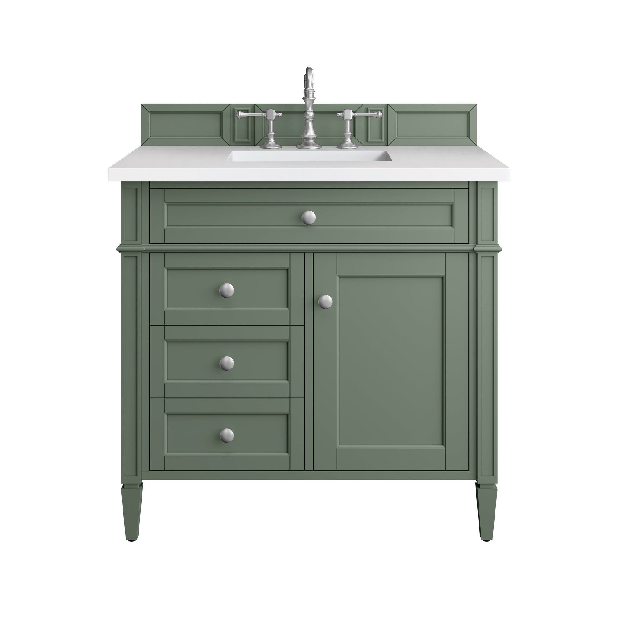 James Martin Brittany 36" Single Bathroom Vanity, Smokey Celadon, view 14