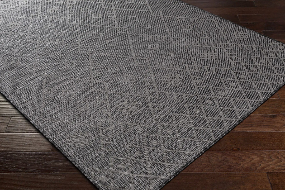 Lorena Charcoal Flatweave Trellis Outdoor Carpet - Clearance, photo 5 of 10