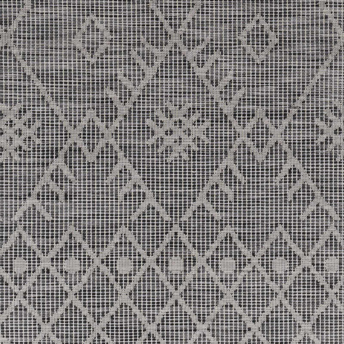 Lorena Charcoal Flatweave Trellis Outdoor Carpet - Clearance, sample swatch