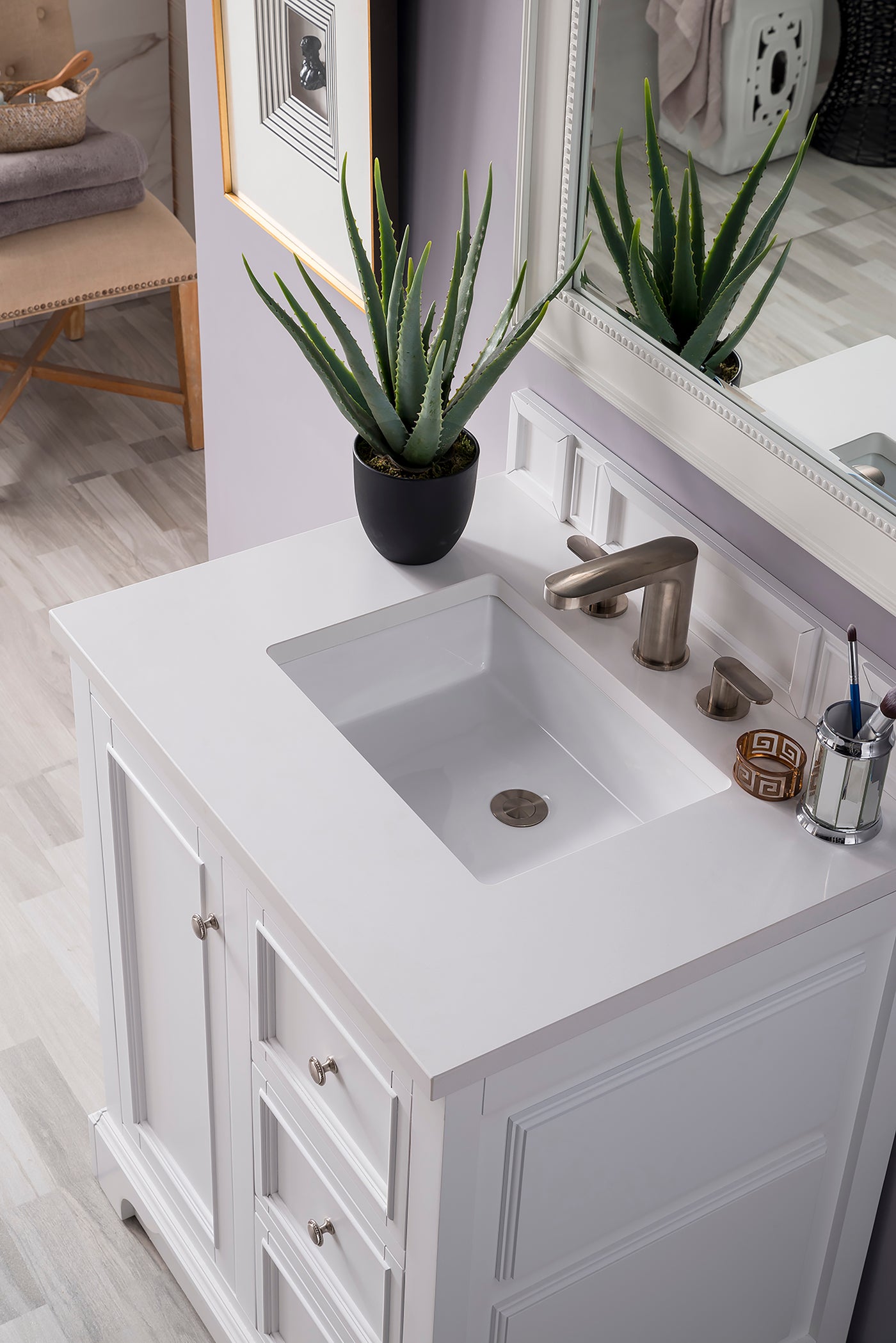 James Martin De Soto 30" Single Bathroom Vanity, Bright White, view 28