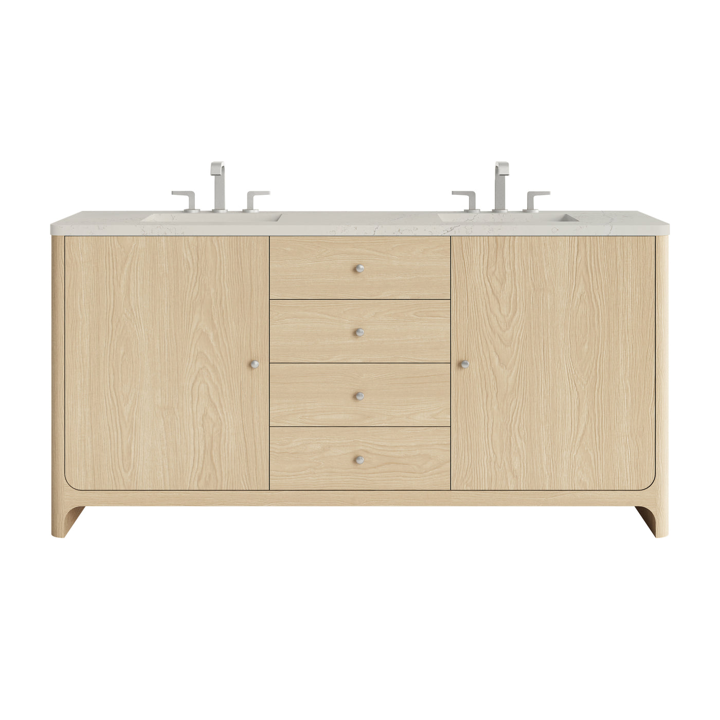 James Martin Gracyn 72" Double Bathroom Vanity, Coastal Driftwood with Siberian (Widespread) countertop