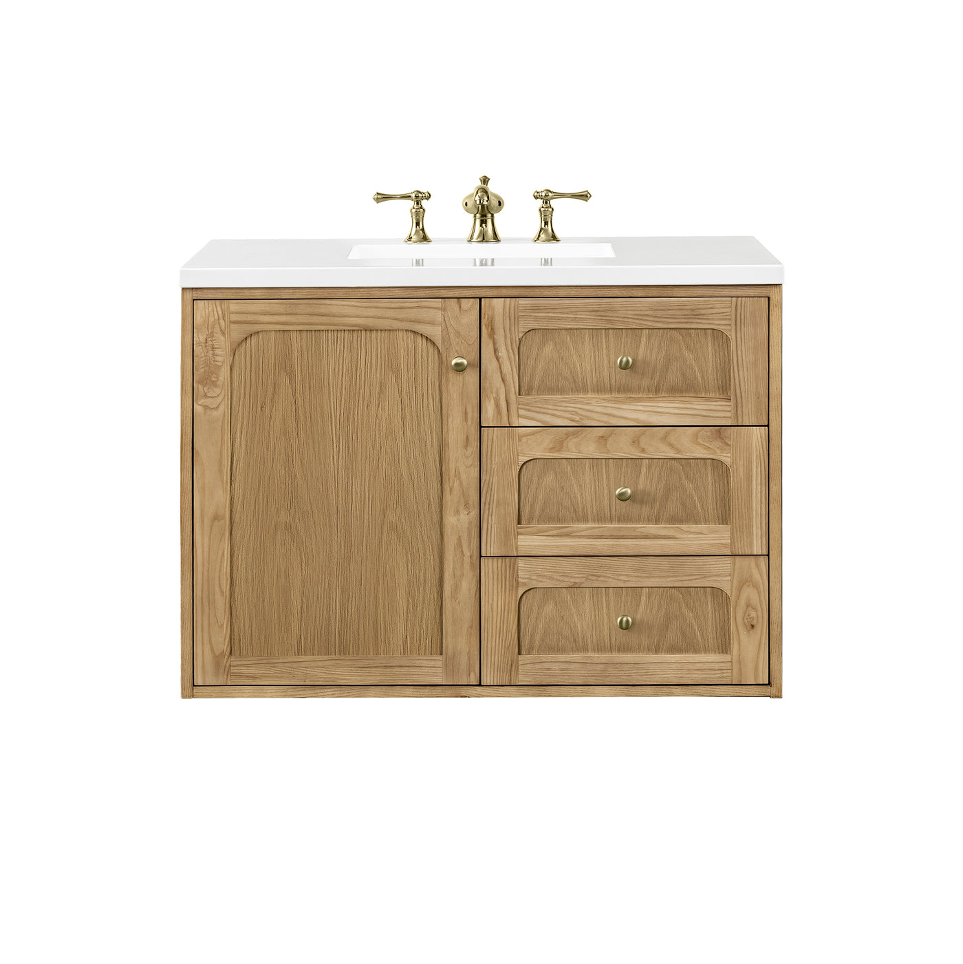 James Martin Laurent 36" Dual Mount Single Bathroom Vanity, Light Natural Oak, view 39