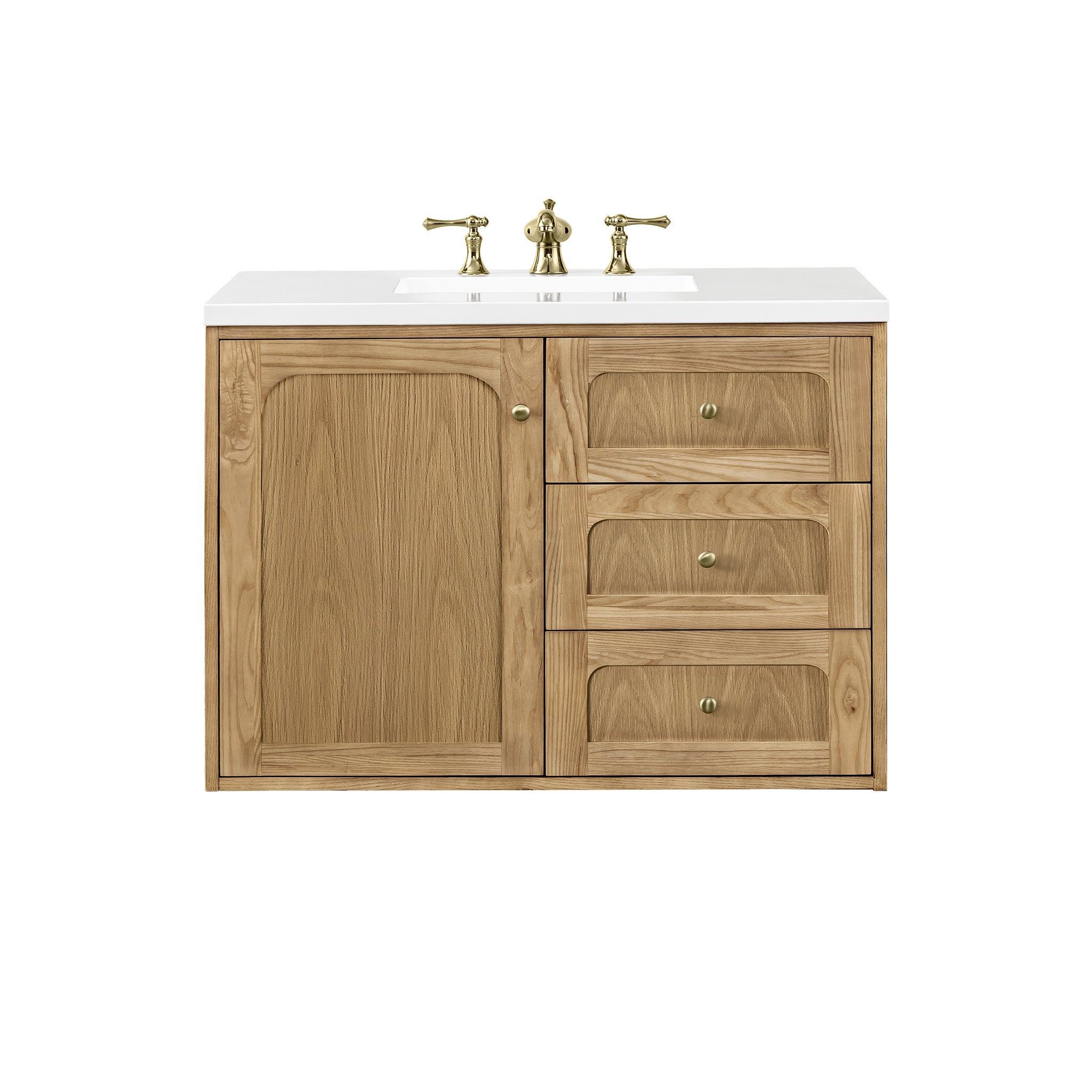 James Martin Laurent 36" Dual Mount Single Bathroom Vanity, Light Natural Oak, view 39