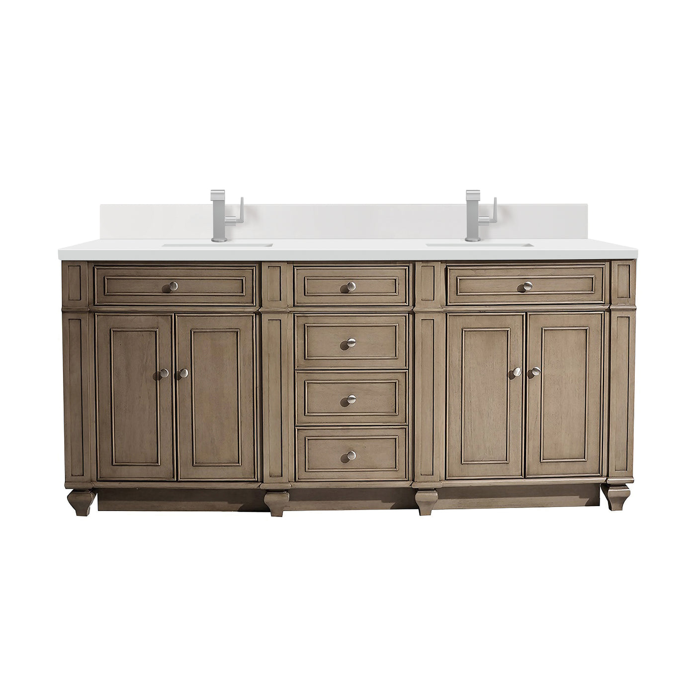 James Martin Bristol 72" Double Bathroom Vanity, Whitewashed Walnut, view 34