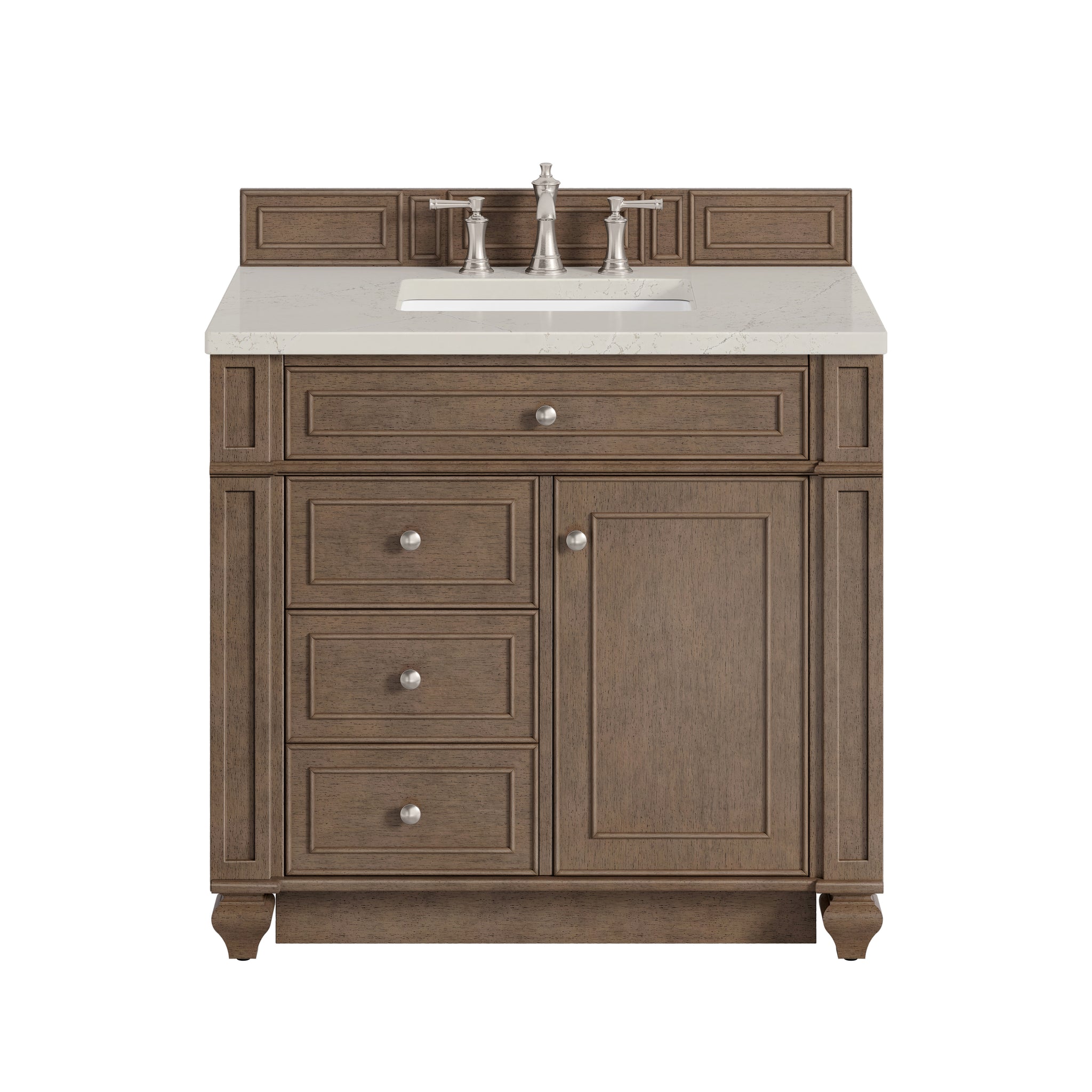 James Martin Bristol 36" Single Bathroom Vanity, Whitewashed Walnut, view 40