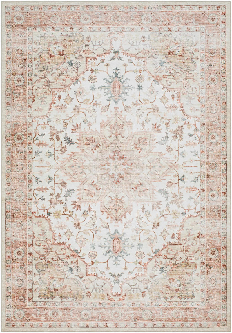 Lotan Pink Medallion Washable Area Rug - Clearance by Boutique Rugs