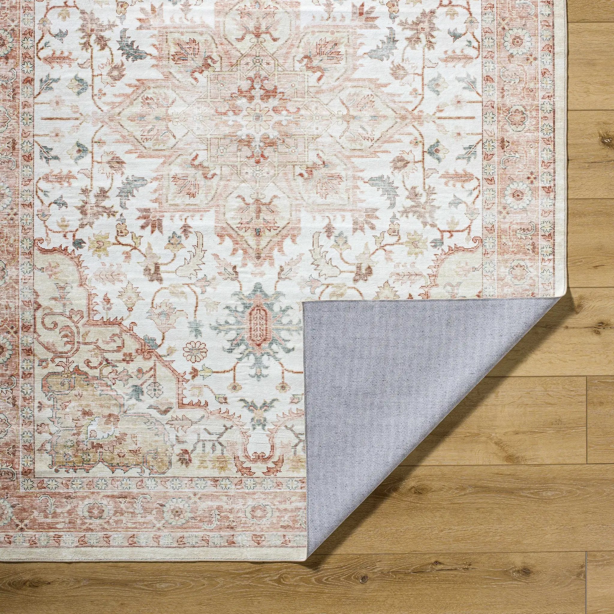 Lotan Pink Medallion Washable Area Rug - Clearance by Boutique Rugs