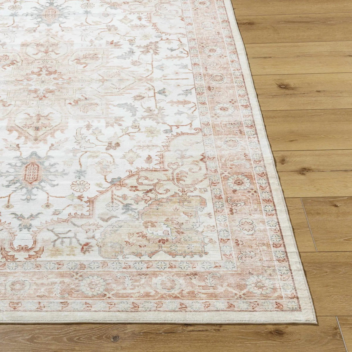 Lotan Pink Medallion Washable Area Rug - Clearance, photo 3 of 9
