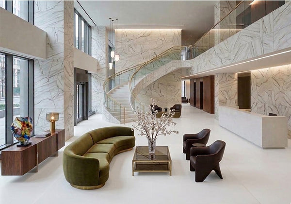 Luce Di Luna Polished Quartzite Slab Random room scene