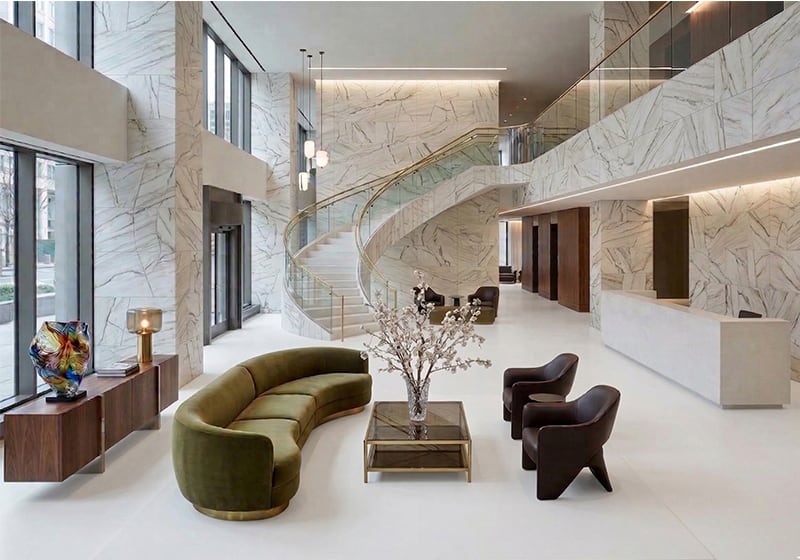 Luce Di Luna Polished Quartzite Slab Random room scene