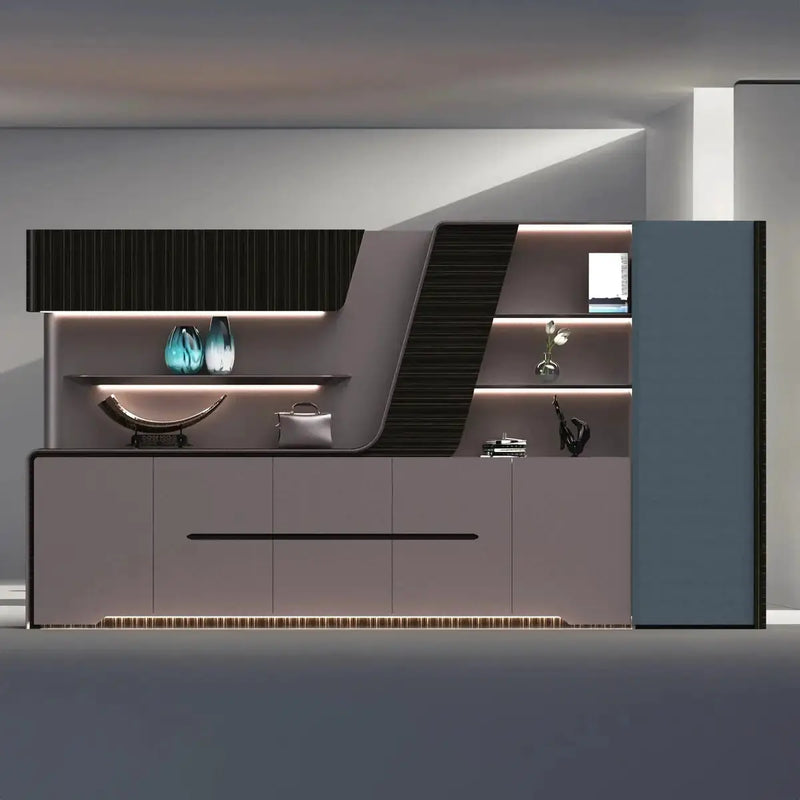 Velor · Modern Office Shelves w/ Lighting & Storage by Arc Grove