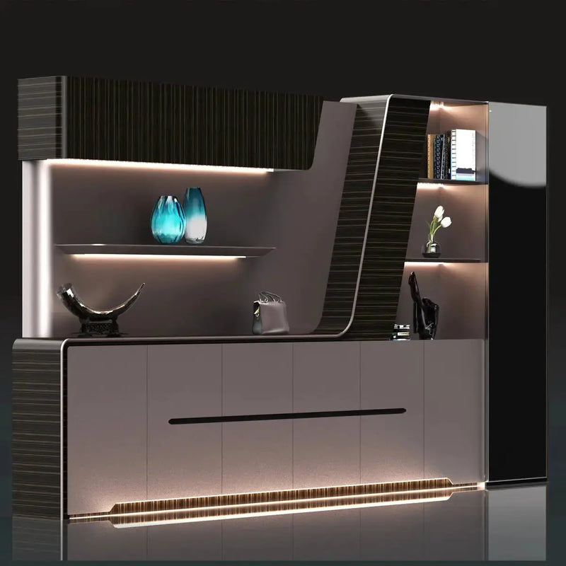 Velor · Modern Office Shelves w/ Lighting & Storage by Arc Grove