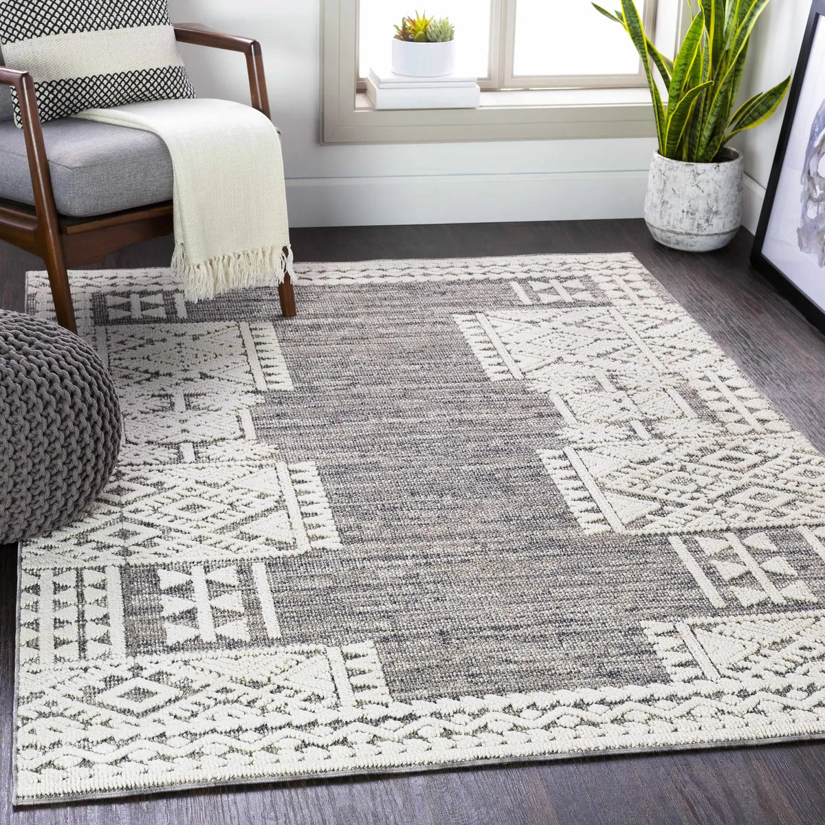 Luddenham Textured Rug - Clearance, installed in a room 2