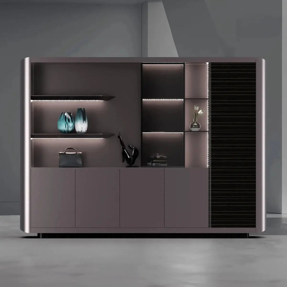 Linea · Office Shelves w/ Lighting & Storage by Arc Grove