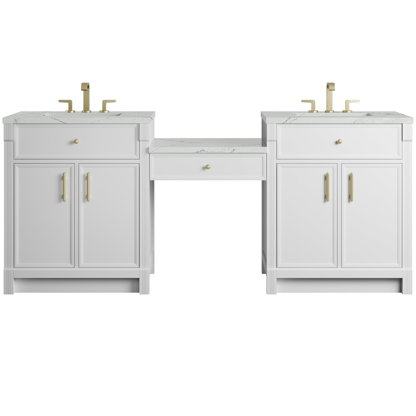 James Martin Bellshire 84" Double Bathroom Vanity, Bright White, view 40