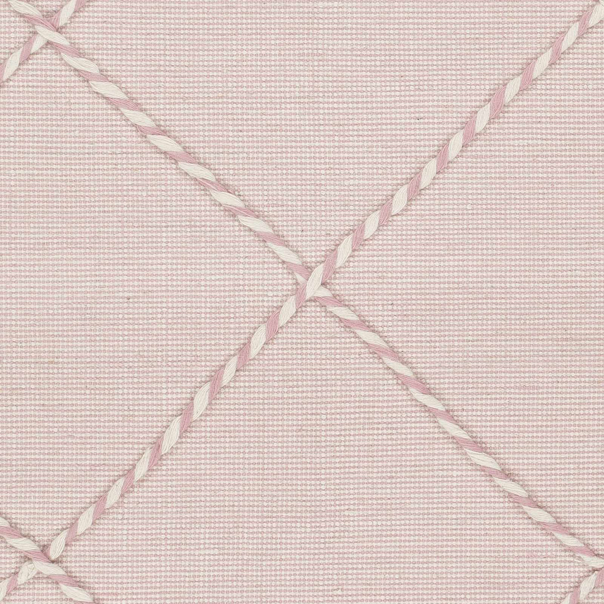 Lupton Pink Trellis Wool Rug with tassels - Clearance, sample swatch