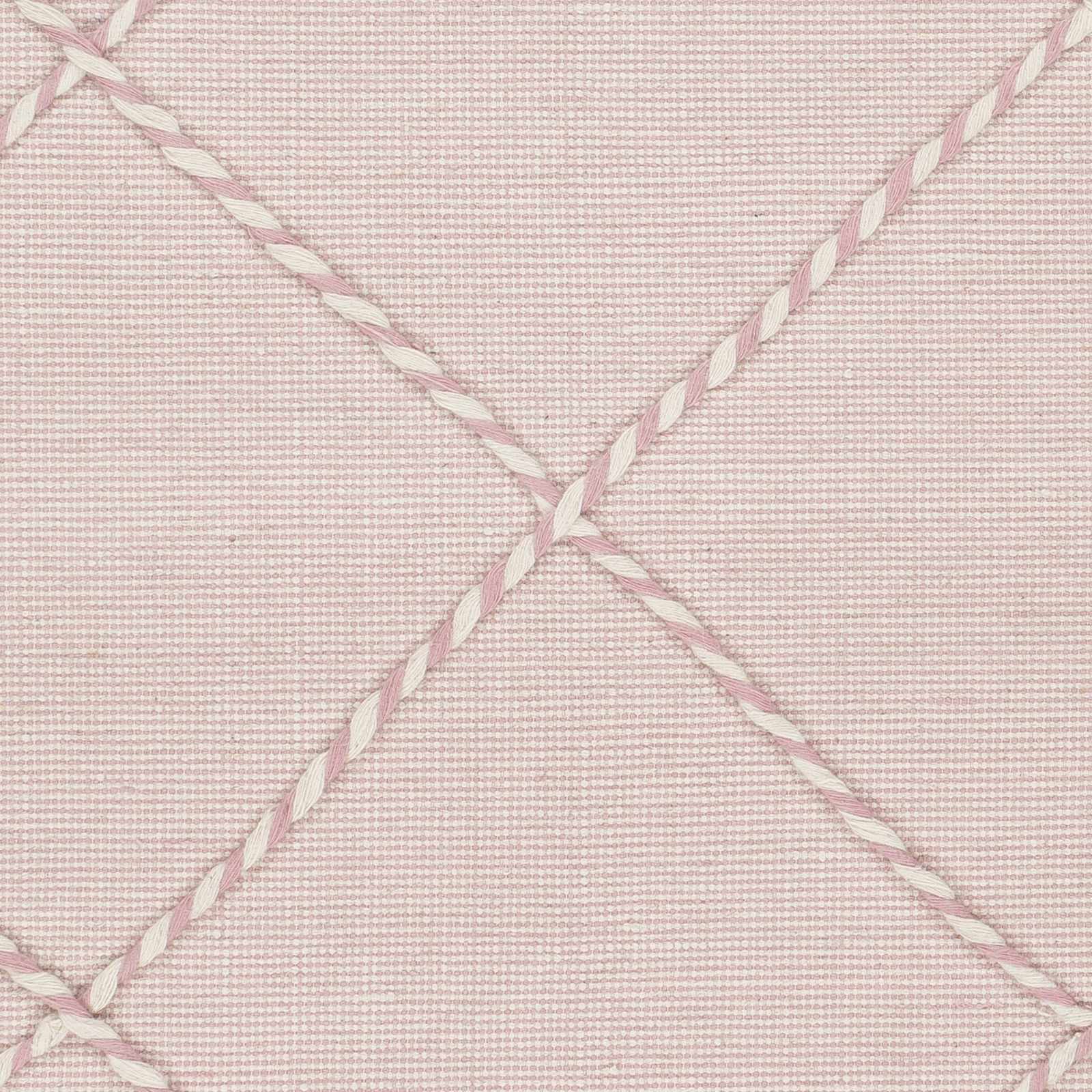 Lupton Pink Trellis Wool Rug with tassels - Clearance by Boutique Rugs