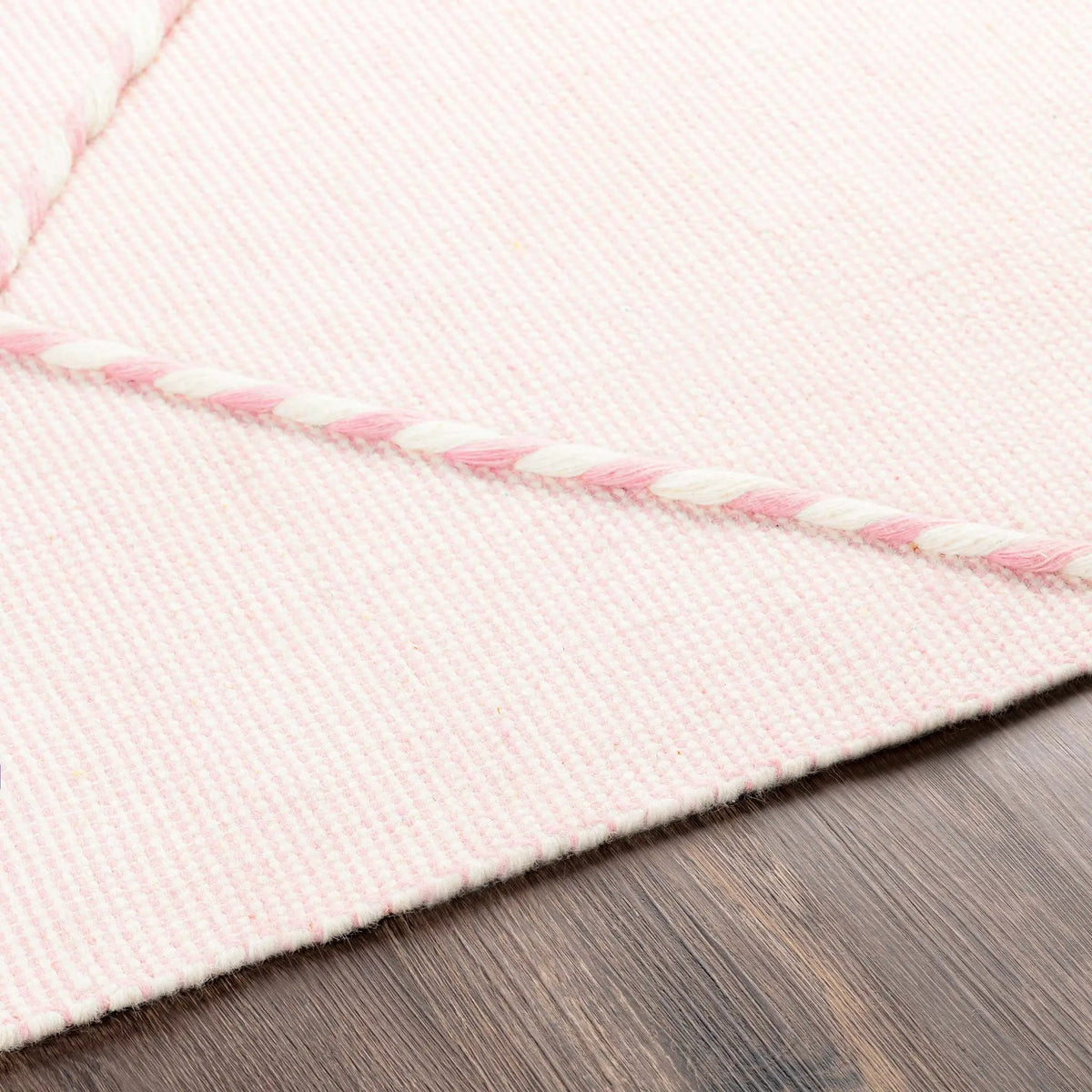Lupton Pink Trellis Wool Rug with tassels - Clearance, photo 5 of 10
