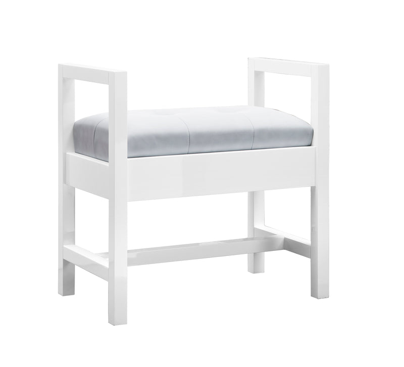 James Martin Addison 24.5" Bench, Glossy White, view 2