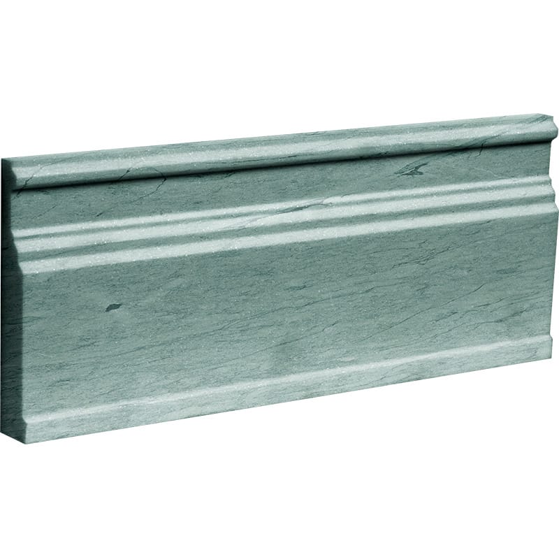 Lush Willow Honed Modern Base Marble Moldings 5 1/16x12 Marble Honed 6x12 Moldings