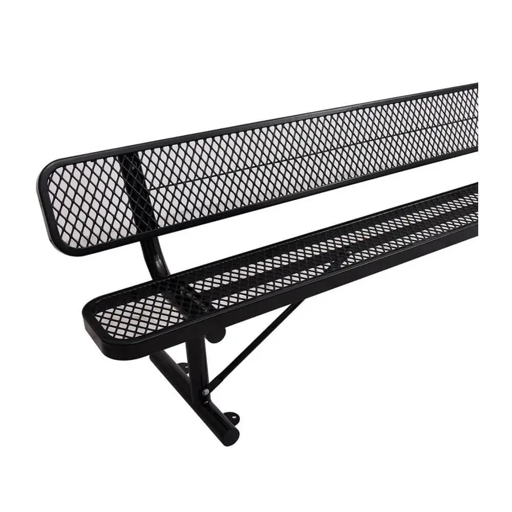 8FT Heavy-Duty Steel Bench With Backrest And Thermoplastic Coating (SAK23567) by SAKSBY WHOLESALE