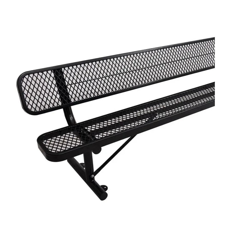 8FT Heavy-Duty Steel Bench With Backrest And Thermoplastic Coating (SAK23567) by SAKSBY WHOLESALE