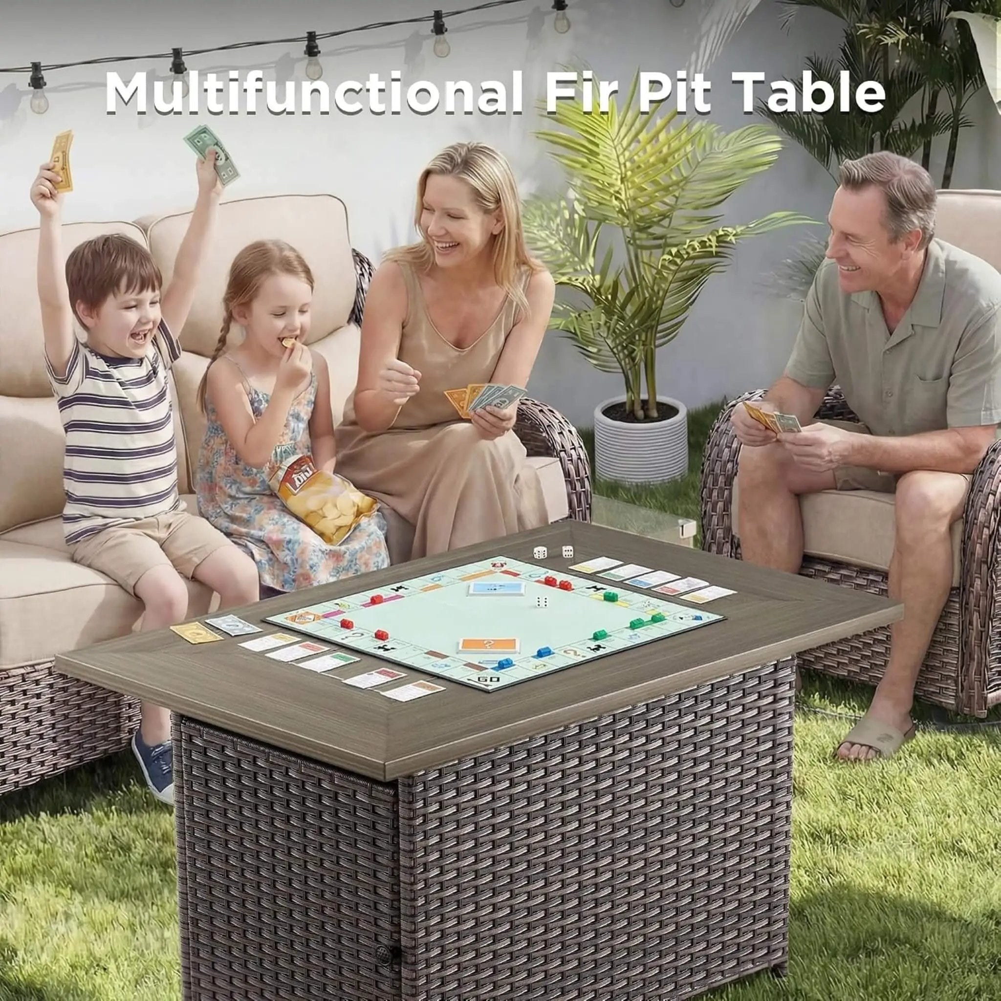 Luxury 10-Piece All-Weather Outdoor Patio Furniture Set With Fire Pit Table (SAK39281) by SAKSBY WHOLESALE