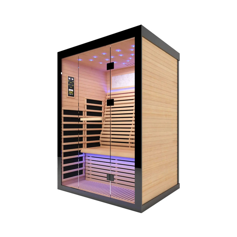 Thermora Flux Luxury 2-Person Canadian Hemlock Wood Far Infrared Home Sauna (SAK02184) by SAKSBY WHOLESALE