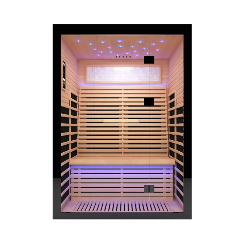 Thermora Flux Luxury 2-Person Canadian Hemlock Wood Far Infrared Home Sauna (SAK02184) by SAKSBY WHOLESALE