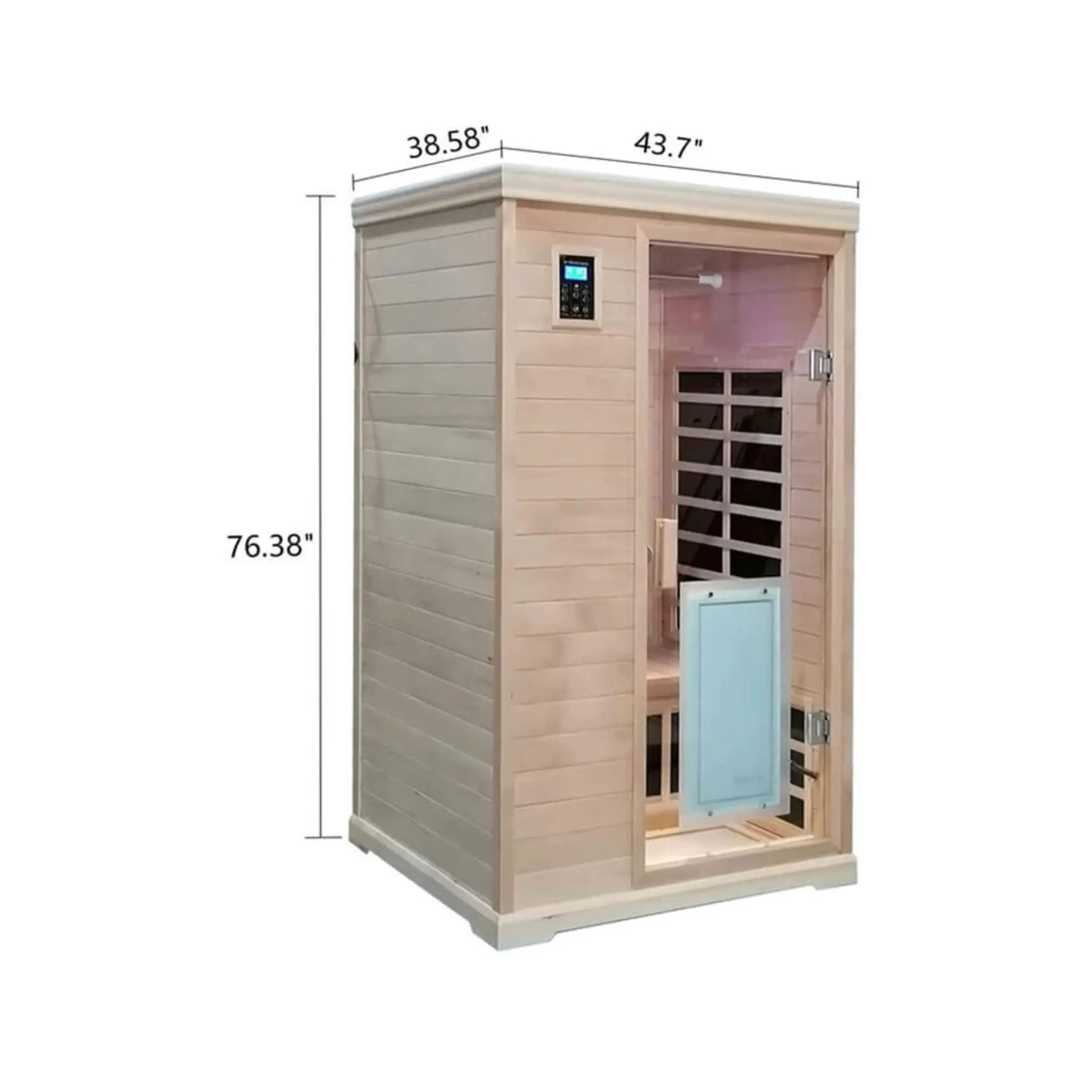Thermora Ivara Luxury 2-Person Hemlock Wood FAR Infrared Sauna Room W/ Glass Door, 1750W (SAK81525) by SAKSBY WHOLESALE