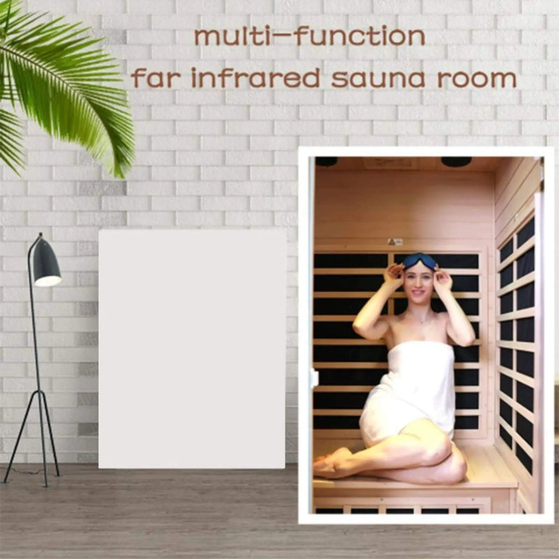 Thermora Ivara Luxury 2-Person Hemlock Wood FAR Infrared Sauna Room W/ Glass Door, 1750W (SAK81525) by SAKSBY WHOLESALE