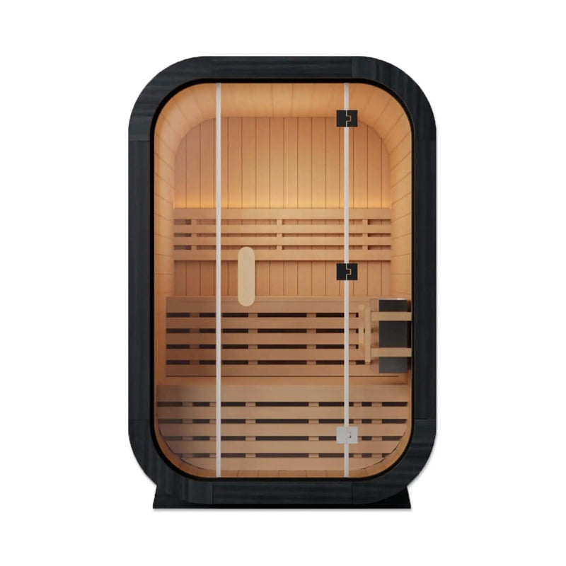 Thermora Lund Luxury 2-Person Outdoor Spruce Wood Cube Sauna Kit With 4.5KW Electric Stove (SAK74290) by SAKSBY WHOLESALE