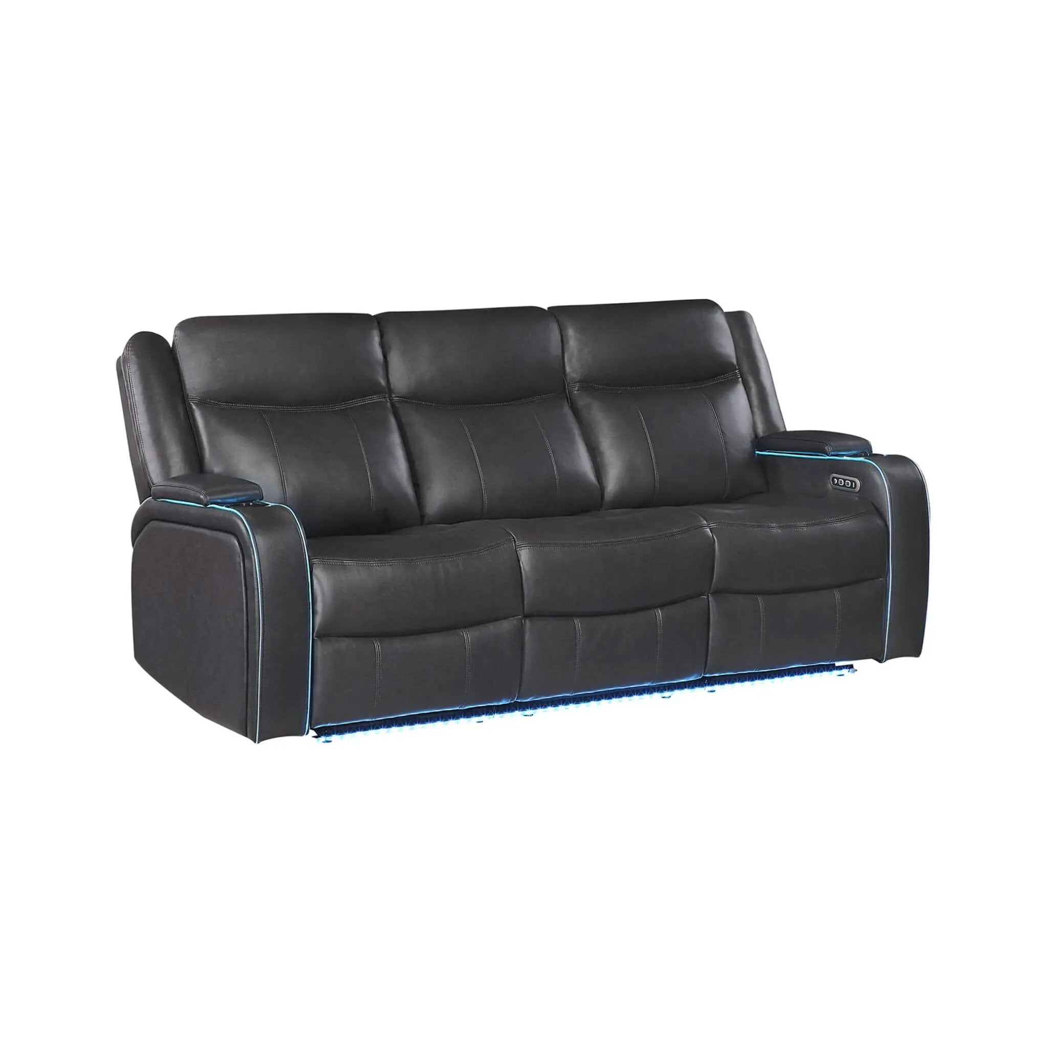 Nuvia Luxury 84-Inch Home Theater Power Reclining Sofa With LED Lights And Power Headrest (SAK83195) by SAKSBY WHOLESALE