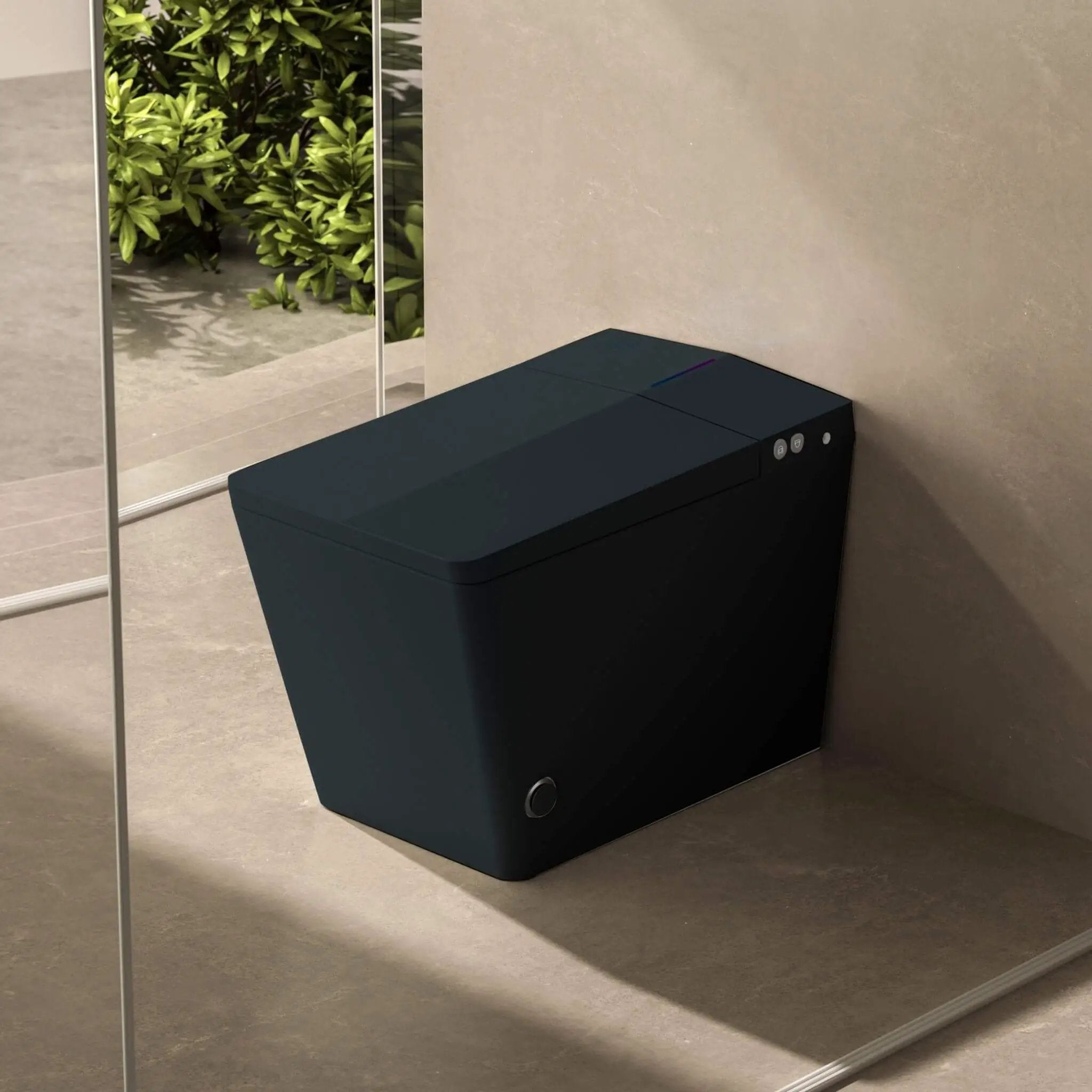 Nuvia Luxury Black Square Smart Toilet With Bidet, Remote, And Heated Seat (SAK45183) by SAKSBY WHOLESALE