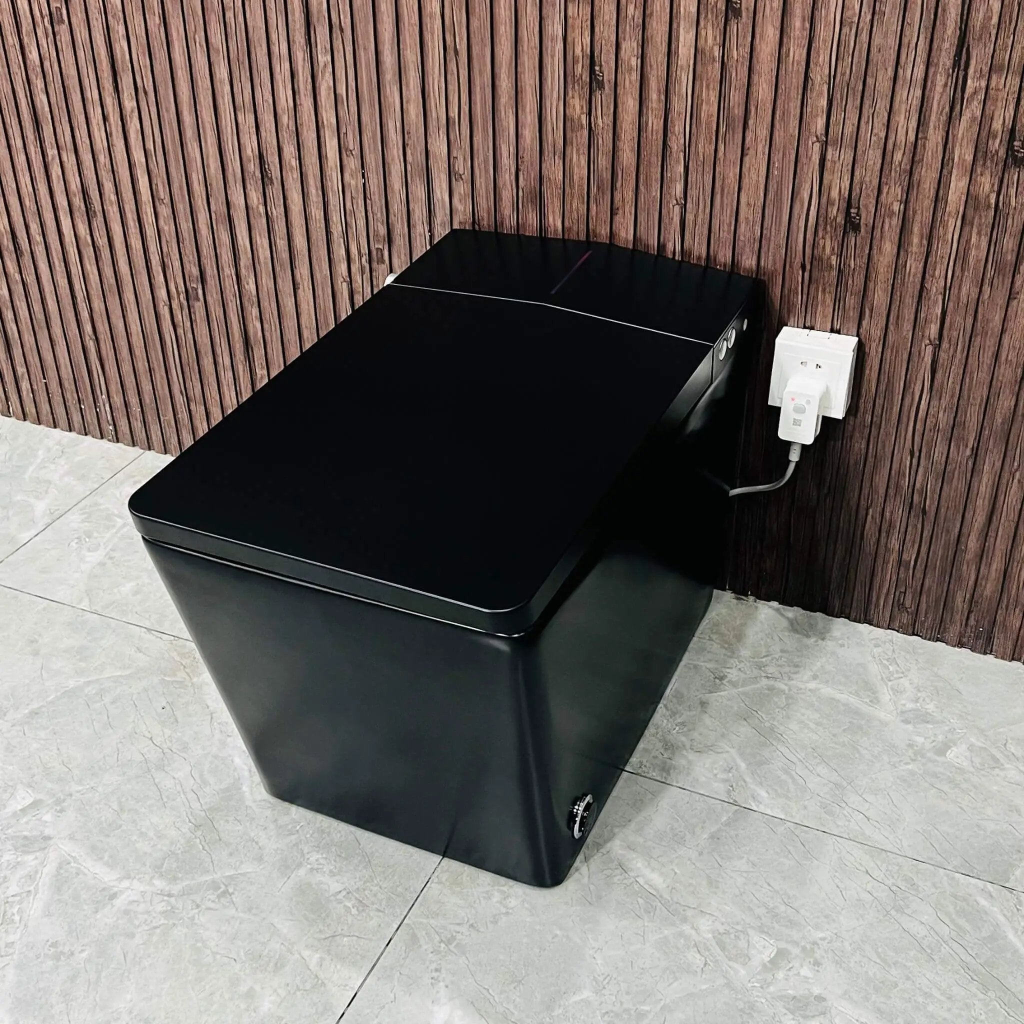 Nuvia Luxury Black Square Smart Toilet With Bidet, Remote, And Heated Seat (SAK45183) by SAKSBY WHOLESALE