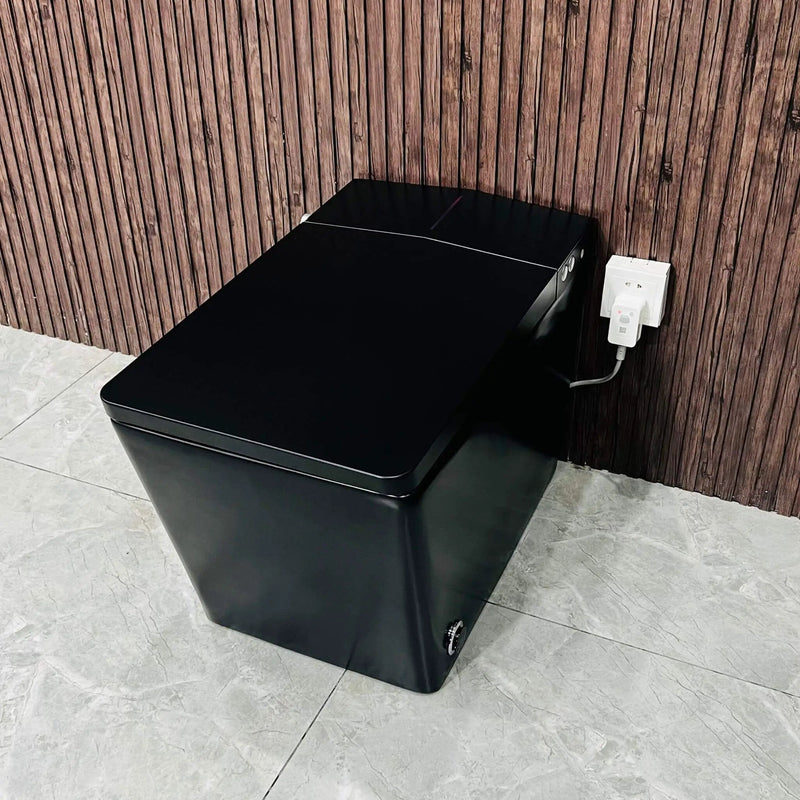 Nuvia Luxury Black Square Smart Toilet With Bidet, Remote, And Heated Seat (SAK45183) by SAKSBY WHOLESALE