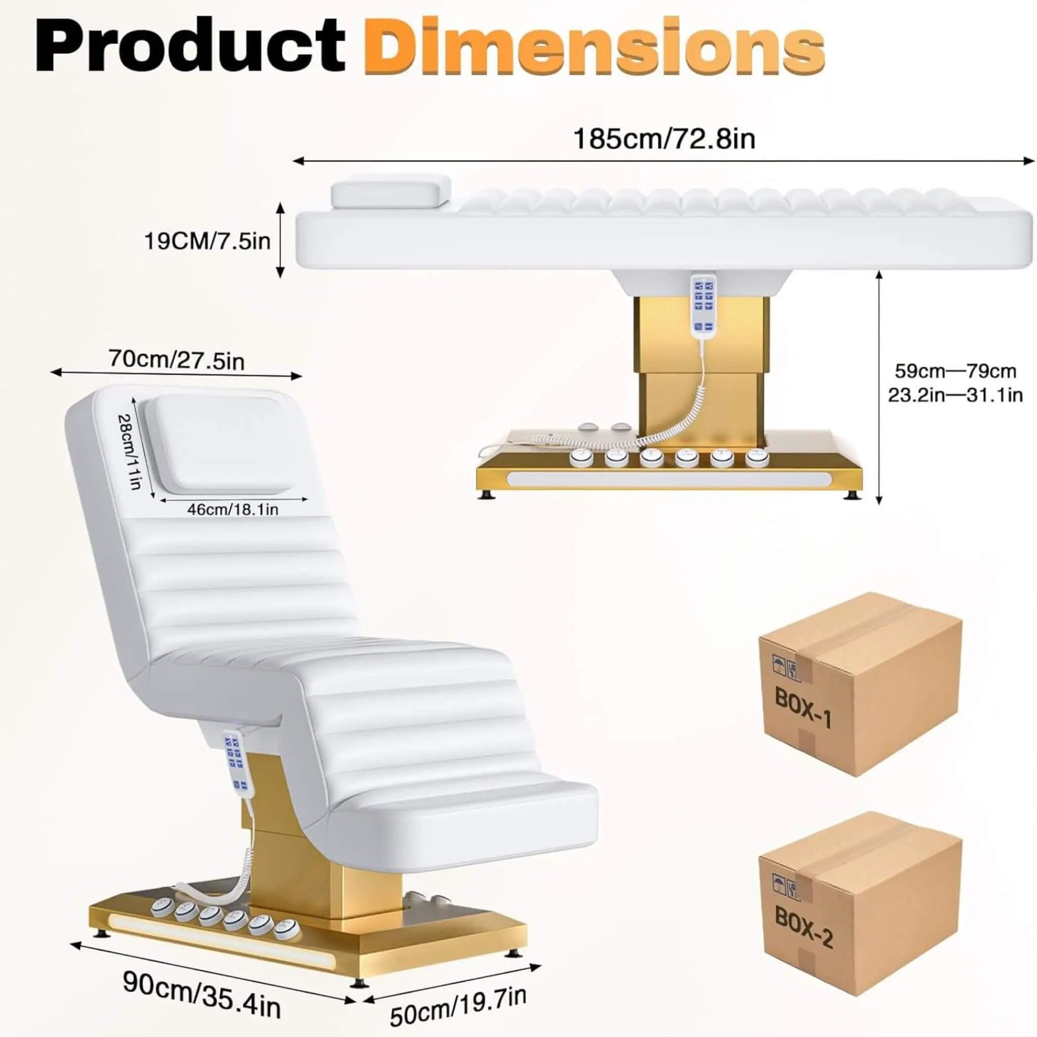 Luxury Height Adjustable 4-Motor Electric Massage Table With Lift And Foot Pedal (SAK63297) by SAKSBY WHOLESALE