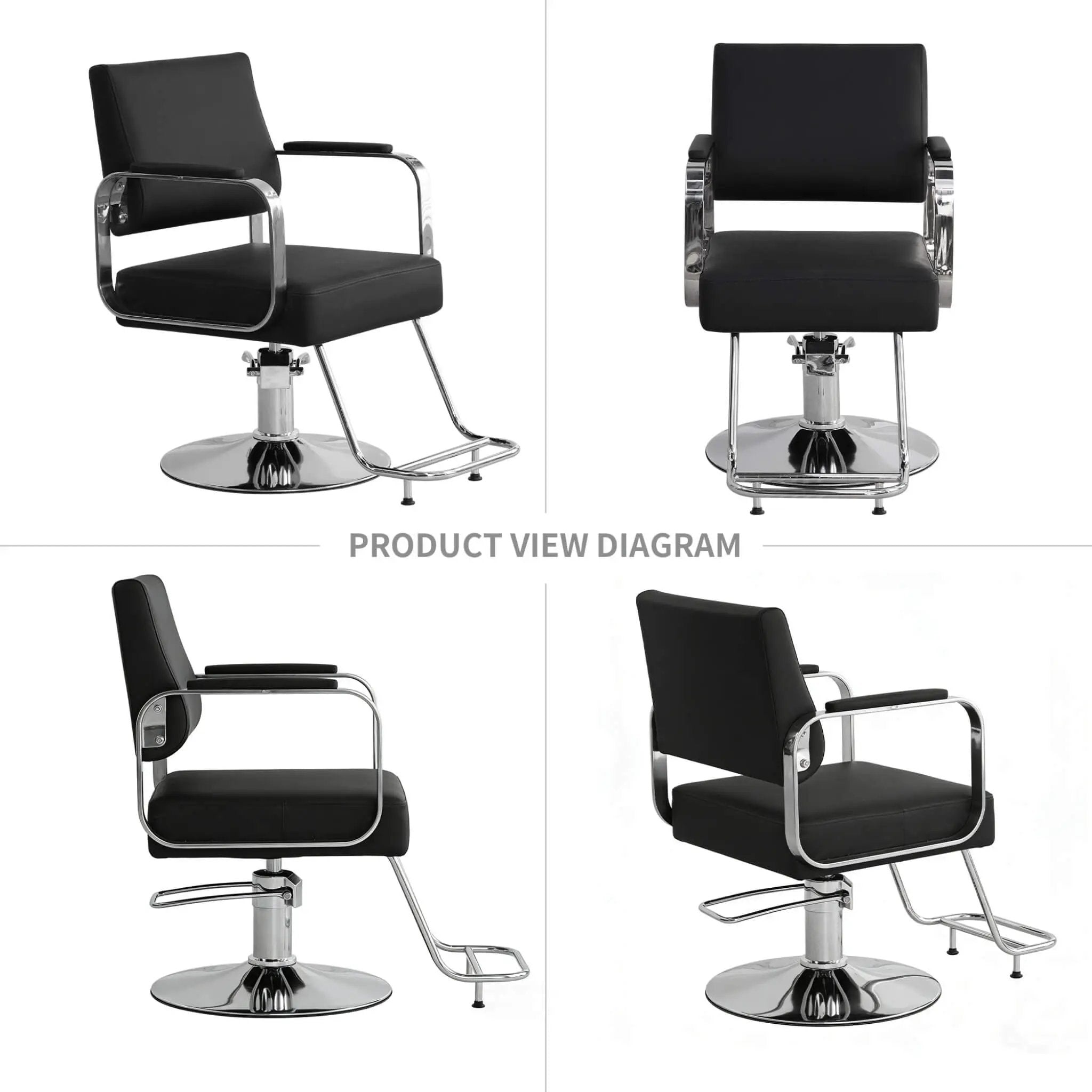 Luxury Height-Adjustable Barber Chair With 360-Degree Swivel (SAK64103) by SAKSBY WHOLESALE