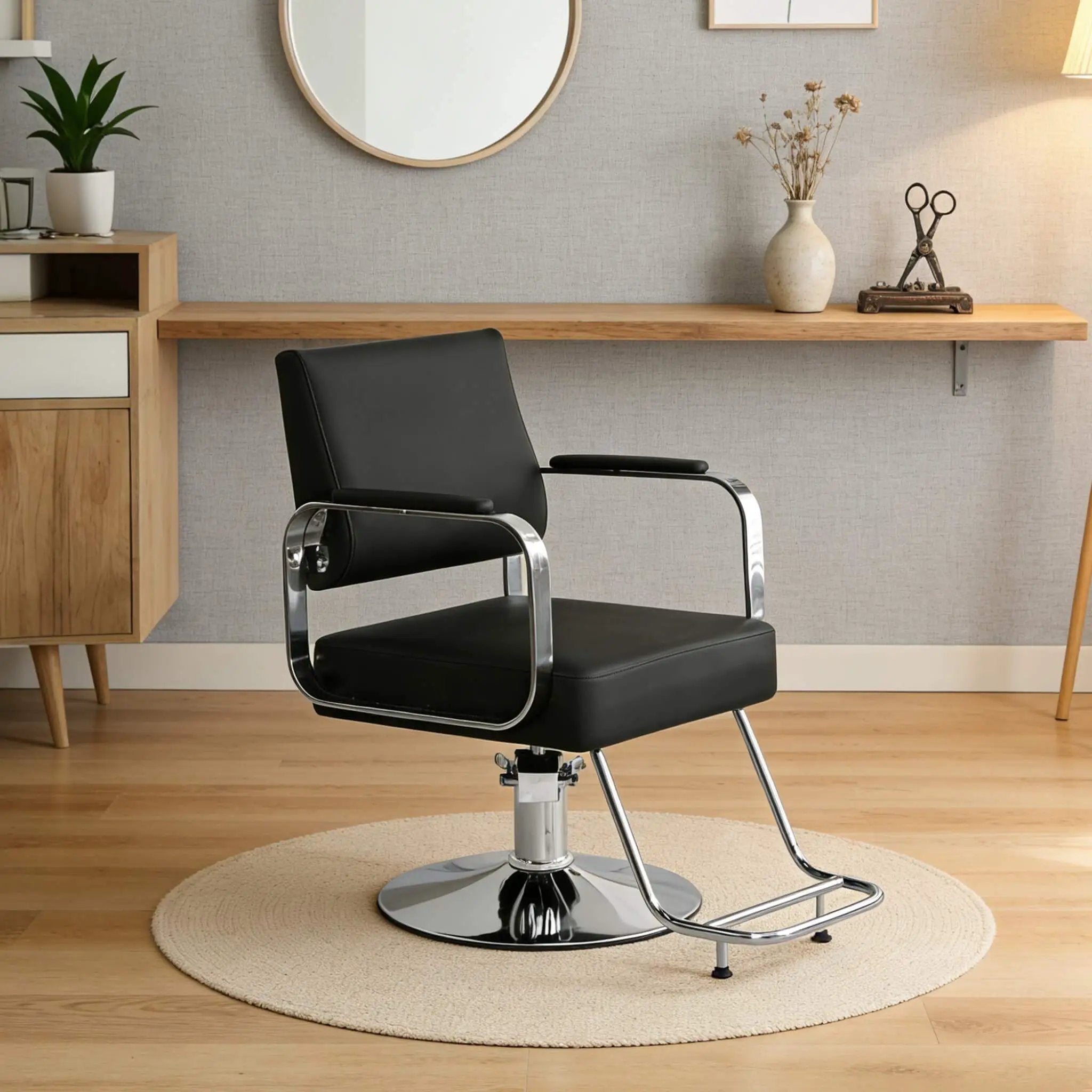 Luxury Height-Adjustable Barber Chair With 360-Degree Swivel (SAK64103) by SAKSBY WHOLESALE