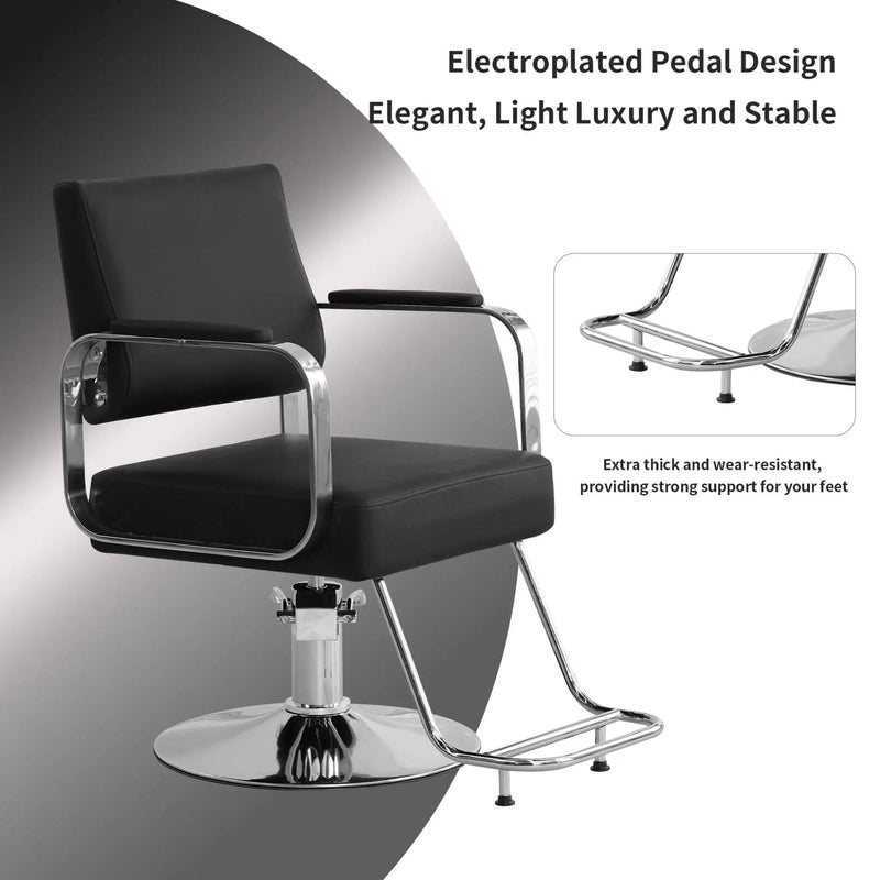 Luxury Height-Adjustable Barber Chair With 360-Degree Swivel (SAK64103) by SAKSBY WHOLESALE