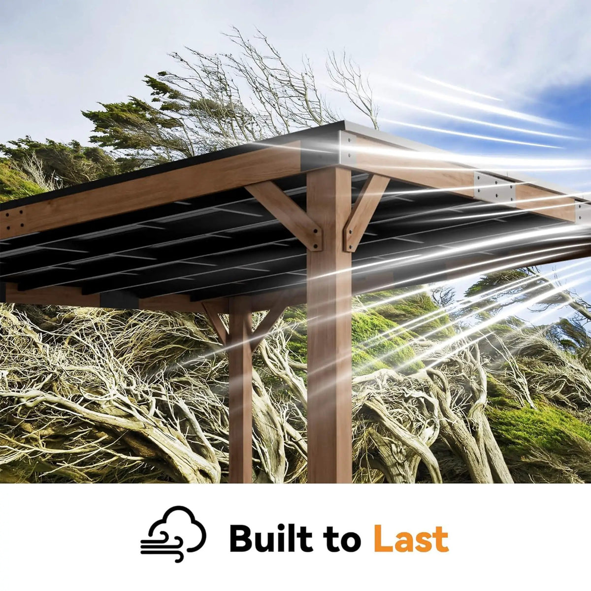 Alora Luxury Modern Cedar Gazebo With Sloped Hardtop Roof (SAK35720) by SAKSBY WHOLESALE