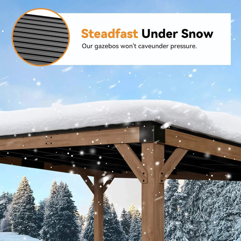 Alora Luxury Modern Cedar Gazebo With Sloped Hardtop Roof (SAK35720) by SAKSBY WHOLESALE