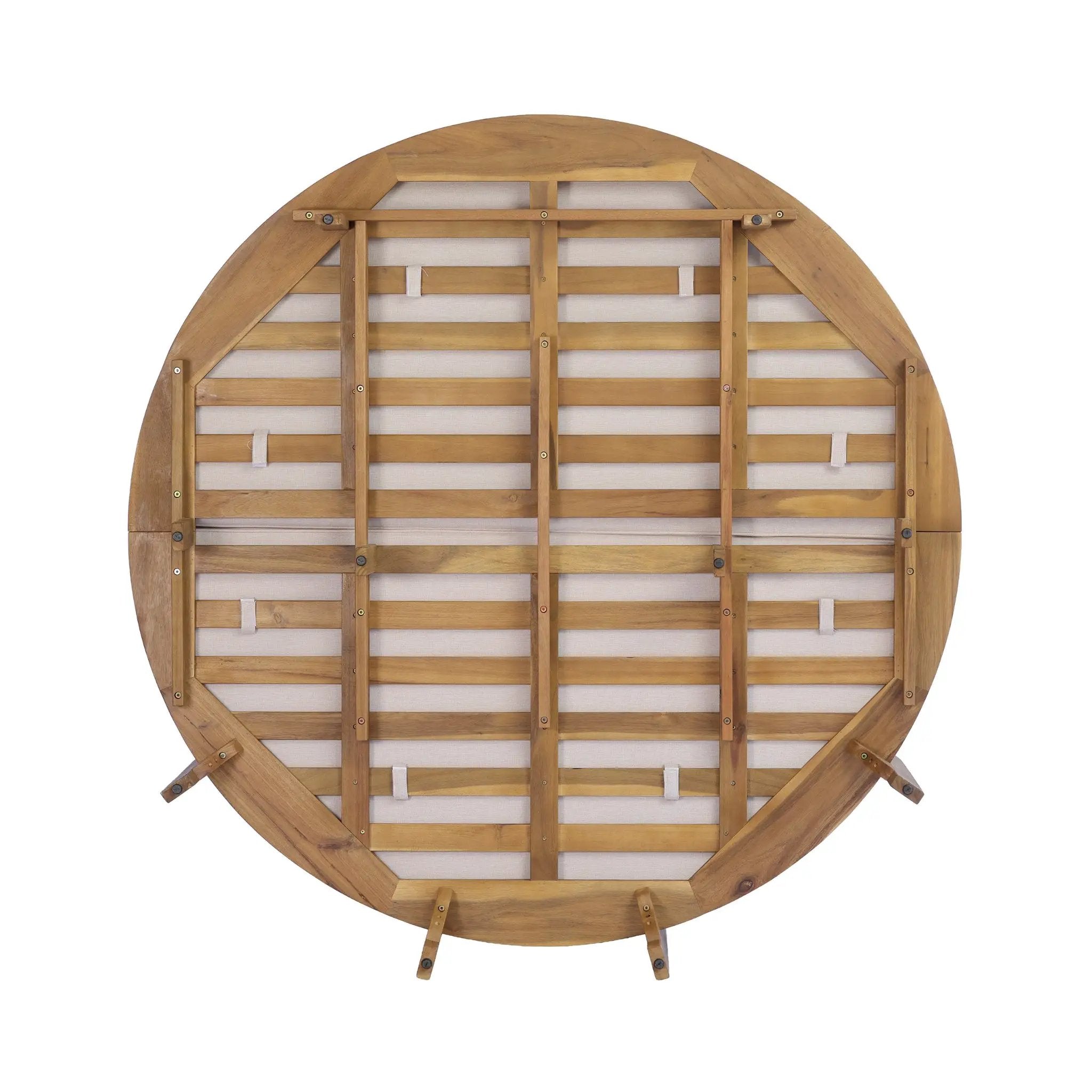 Alora Luxury Outdoor Acacia Wood Round Daybed With Cushions And Pillows (SAK40613) by SAKSBY WHOLESALE