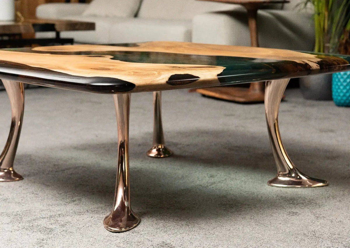 Luxury Epoxy Resin River Walnut Coffee Table | Osso Collection, photo 7 of 16