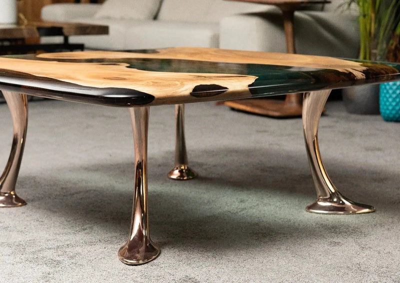 Luxury Epoxy Resin River Walnut Coffee Table | Osso Collection by Gizz