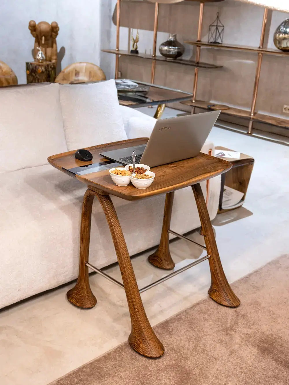 Luxury Walnut Epoxy Resin Tv, Laptop and Snack Tray, photo 7 of 13