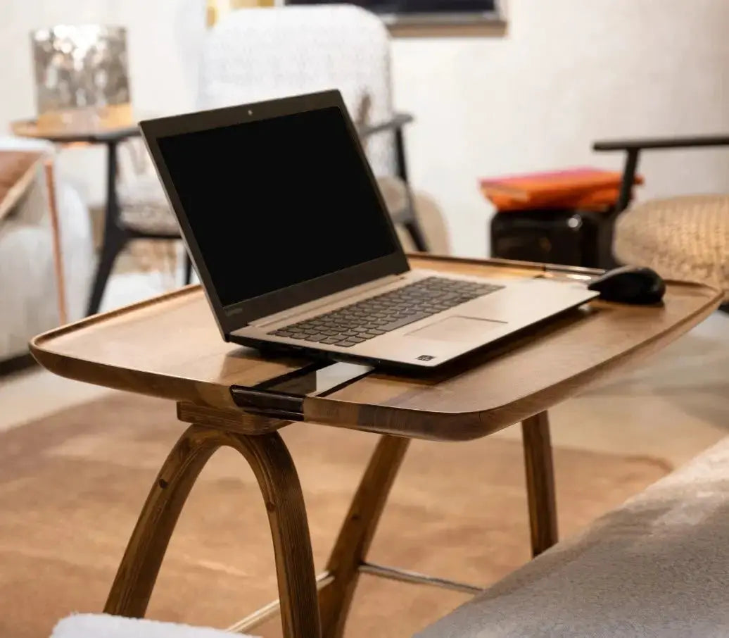 Luxury Walnut Epoxy Resin Tv, Laptop and Snack Tray, photo 11 of 13