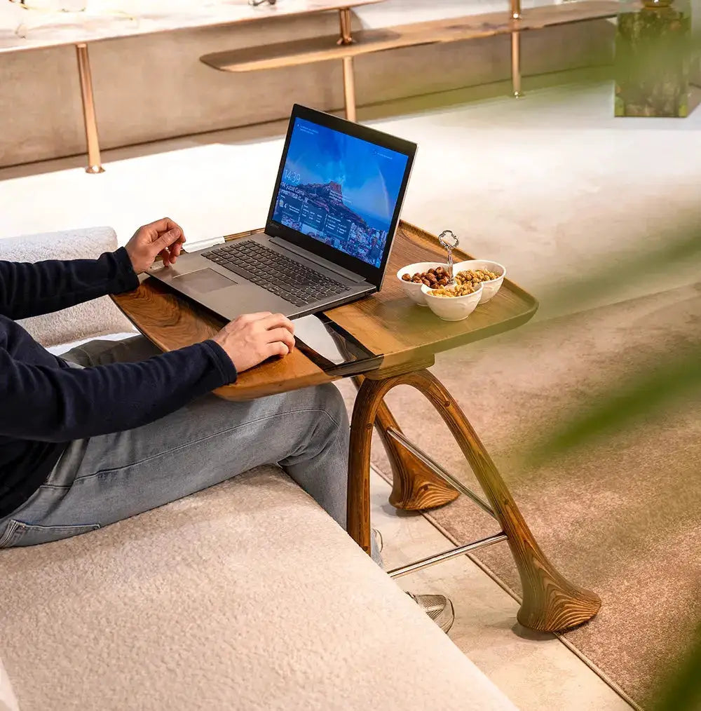 Luxury Walnut Epoxy Resin Tv, Laptop and Snack Tray, photo 3 of 13
